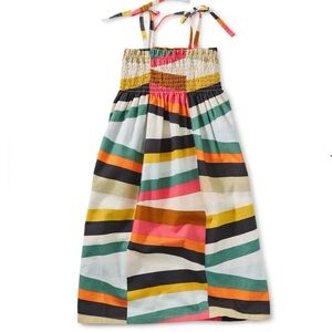 Tea Collection Girls Striped Smocked Maxi Sundress Size 3 Colorful Summer